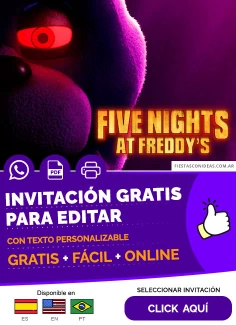 Invitaciones de Five Nights at Freddys