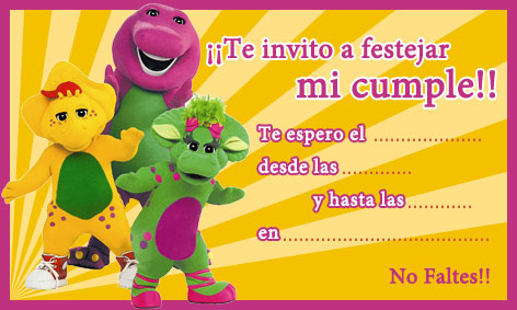 Invitacion de Barney y sus amigos