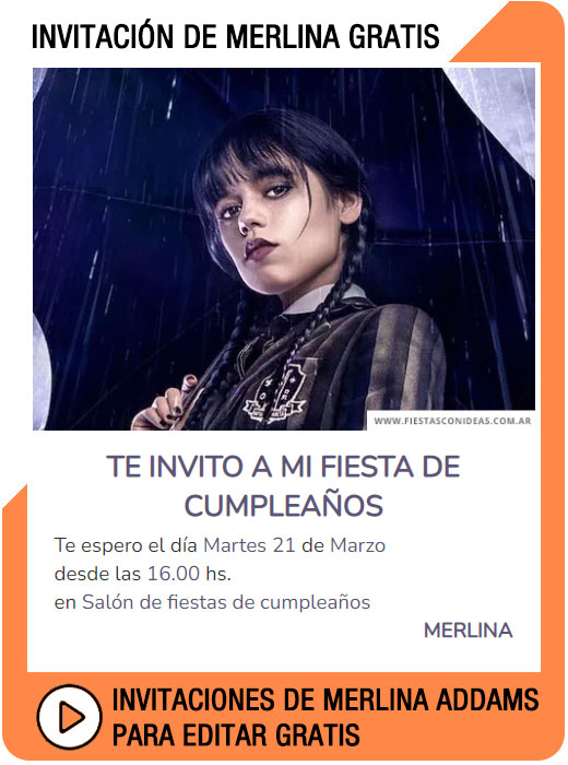 Invitación gratis de Merlina Addams
