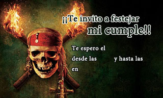 Tarjetas de invitaciones de Piratas para imprimir