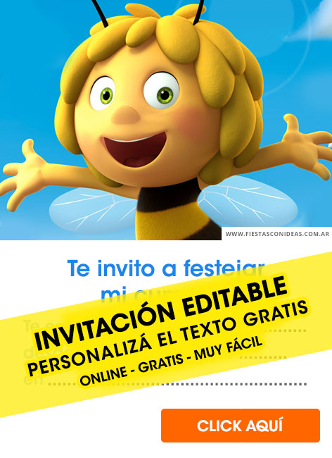 Invitaciones de La abeja Maya