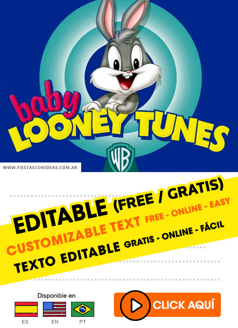 Invitaciones de Baby Looney Tunes