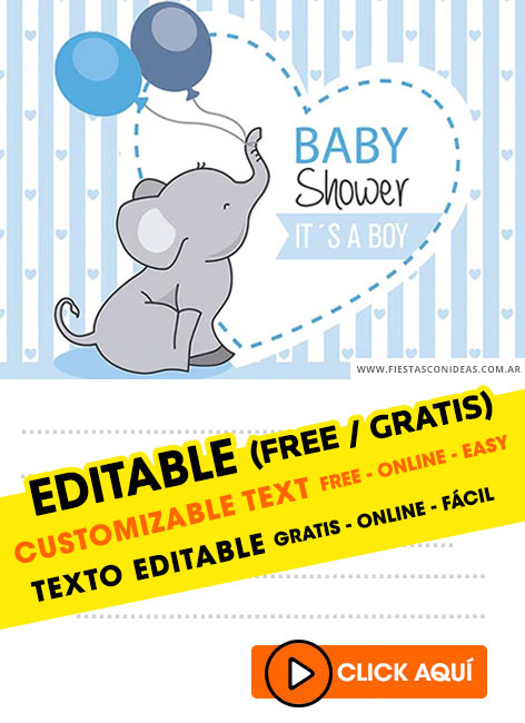 Invitaciones de Baby Shower Elefante