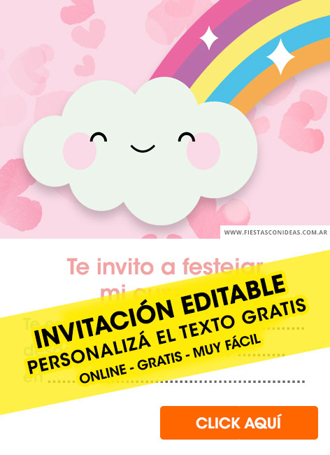 Invitaciones de Nubes y arcoíris BabyShower