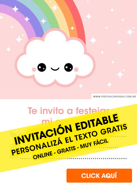 Invitaciones de Nubes y arcoíris BabyShower