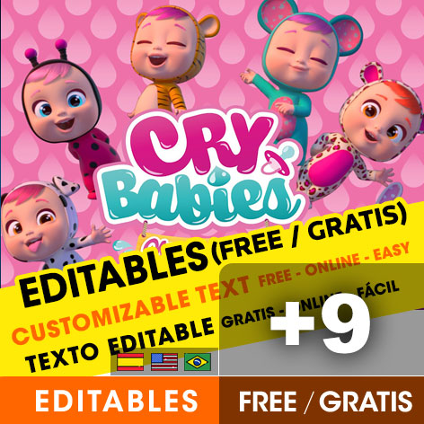 [+9] INVITACIONES de CRY BABIES / BEBÉS LLORONES gratis para editar, imprimir o enviar por Whatsapp