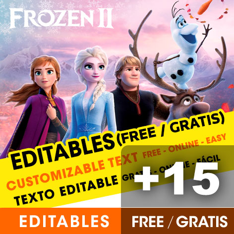 +15 Invitaciones de Frozen 2 para Editar Gratis (WhatsApp e Imprimir)