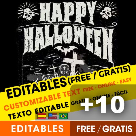 +10 Invitaciones de Halloween para adultos para Editar Gratis (WhatsApp e Imprimir)