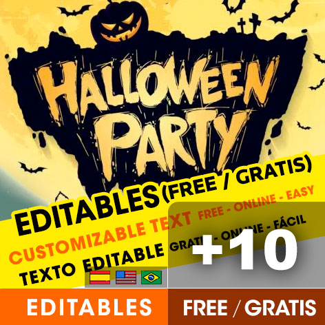 +10 Invitaciones para Fiesta de Halloween para Editar Gratis (WhatsApp e Imprimir)