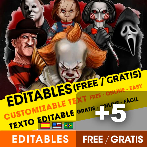 +5 Invitaciones Fiesta de Terror (Killer Party) para Editar Gratis. WhatsApp, PDF, Imprimir.