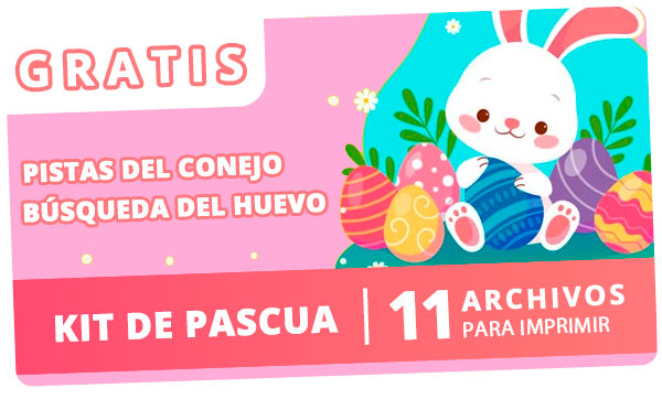 Kit Pistas del conejo y Búsqueda de los Huevos de Pascua para imprimir gratis