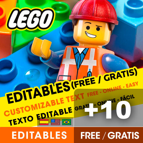 +10 Invitaciones de Lego para Editar Gratis (WhatsApp, PDF e Imprimir)