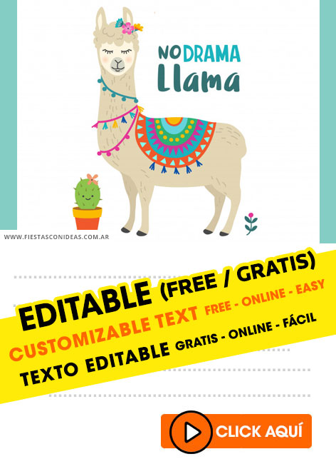 Invitaciones de Llama y cactus Party