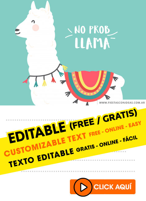 Invitaciones de Llama y cactus Party