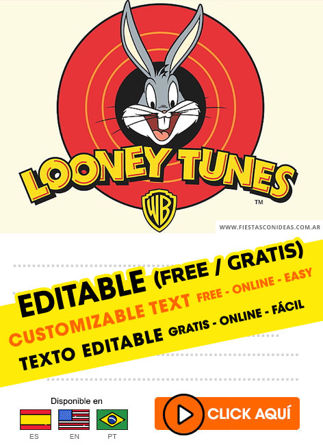 Invitaciones de Looney Toons