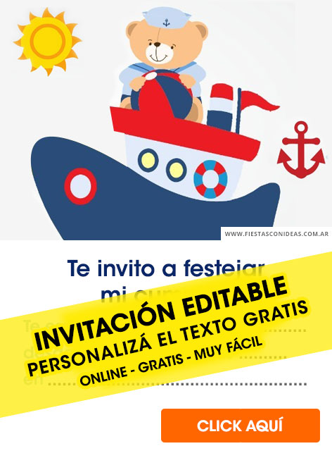 Invitaciones de Niño marinero / Oso Marinero