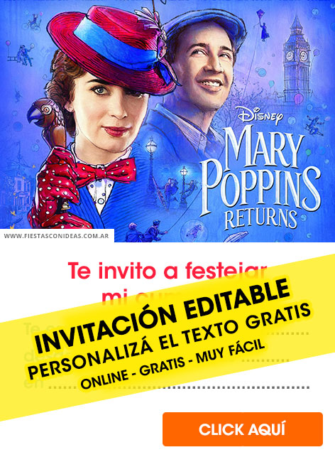 Invitaciones de Mary Poppins Returns