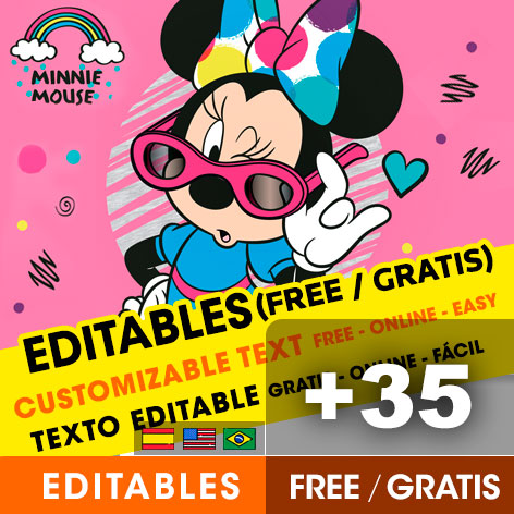 +40 Invitaciones de Minnie Mouse para Editar Gratis (WhatsApp e Imprimir)