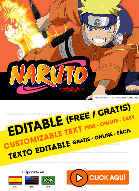 Invitaciones de Naruto