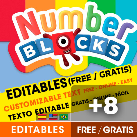 [+8] INVITACIONES de NUMBER BLOCKS gratis para editar, imprimir o enviar por Whatsapp