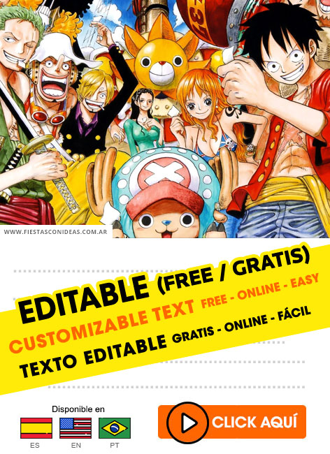 Invitaciones de One Piece