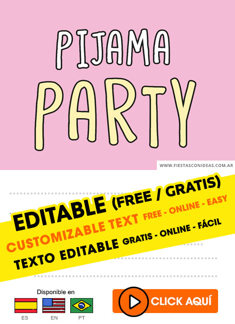 Invitaciones de Pijamada Party