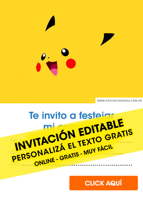 Invitaciones de Pikachu