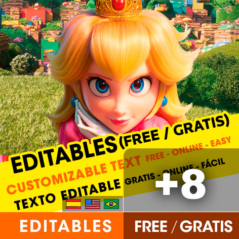 [+8] INVITACIONES de PRINCESA PEACH (Mario Bros) gratis para editar, imprimir o enviar por Whatsapp