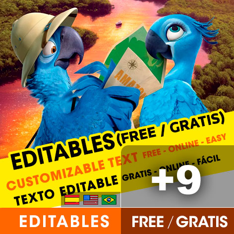 +9 Invitaciones de RIO (La película) para Editar Gratis (WhatsApp, PDF e Imprimir)