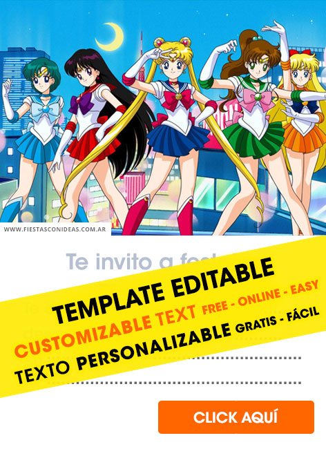 Invitaciones de Sailor Moon