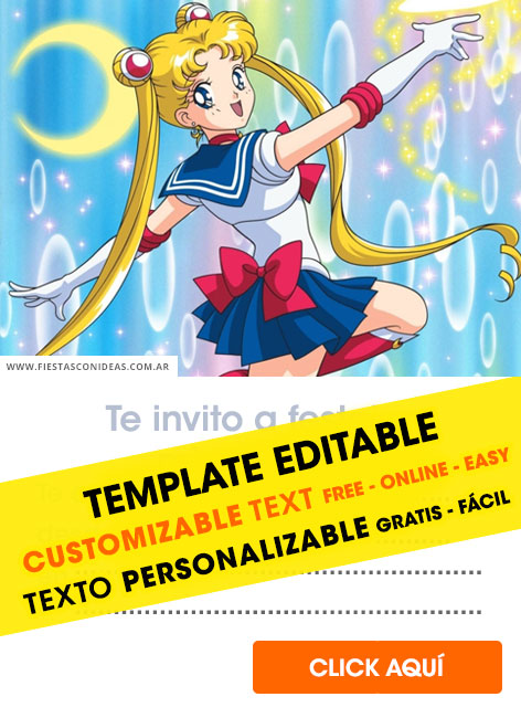Invitaciones de Sailor Moon