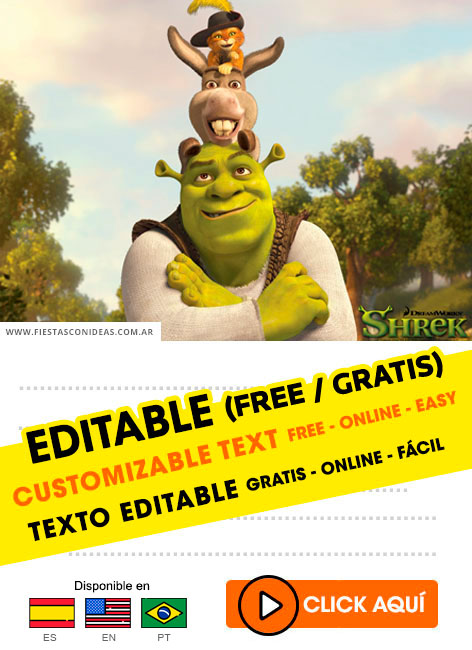 Invitaciones de Shrek