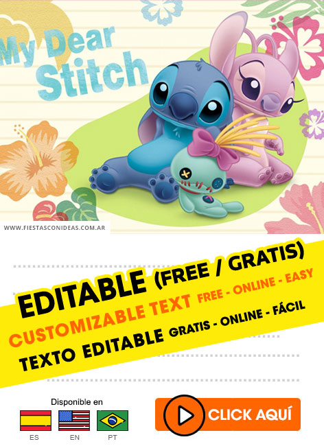 Invitaciones de Lilo y Stitch