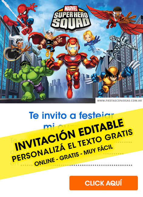 Invitaciones de Superhéroes para niños y niñas