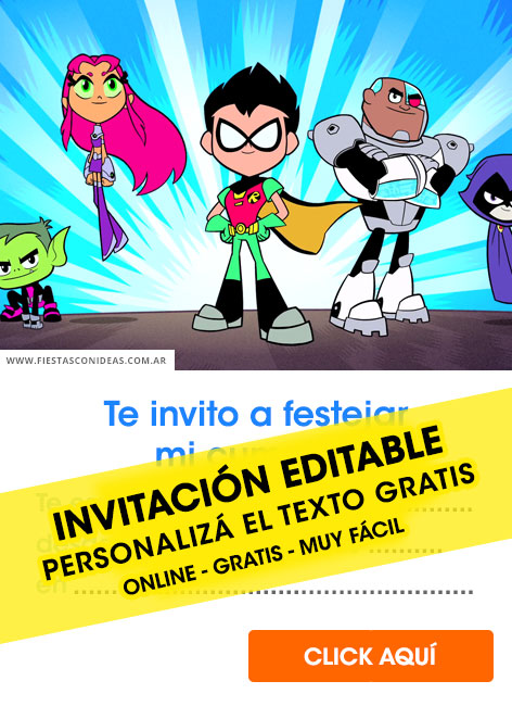 Invitaciones de Teen Titans Go