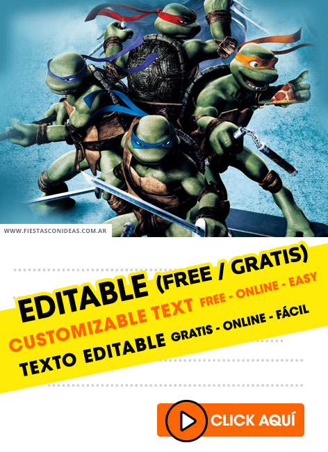 Invitaciones de Tortugas Ninja