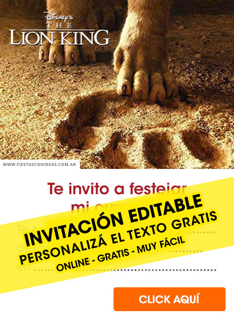 Invitaciones de El Rey León