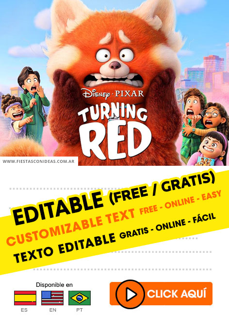 Invitaciones de Red (Disney - Pixar)