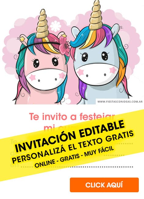 Invitaciones de Unicornios