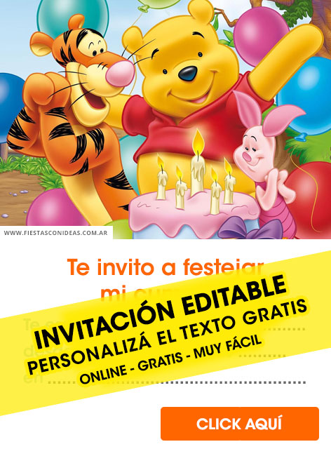 Invitaciones de Winnie Pooh y Tigger