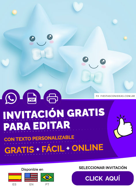 Invitación De Baby Shower Niños Mellizos O Gemelos Gratis Para Editar, Imprimir, PDF o Whatsapp
