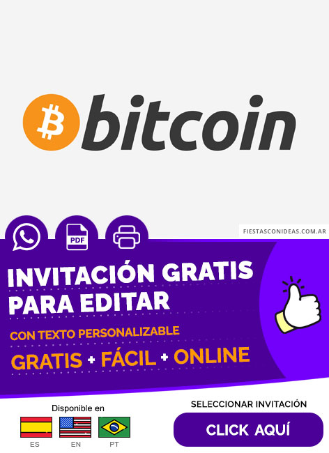 Invitación De Cumpleaños De Bitcoin Gratis Para Editar, Imprimir, PDF o Whatsapp