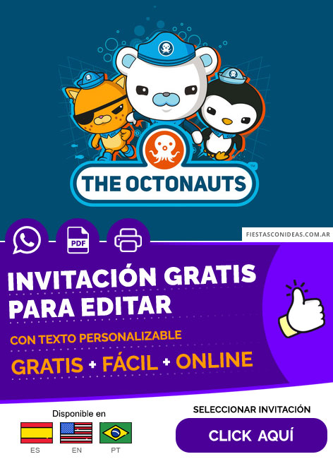 Invitación De Cumpleaños Octonautas Gratis Para Editar, Imprimir, PDF o Whatsapp