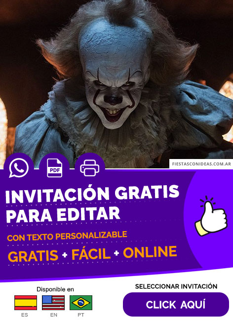Invitación Digital De It Pelicula De Terror Gratis Para Editar, Imprimir, PDF o Whatsapp