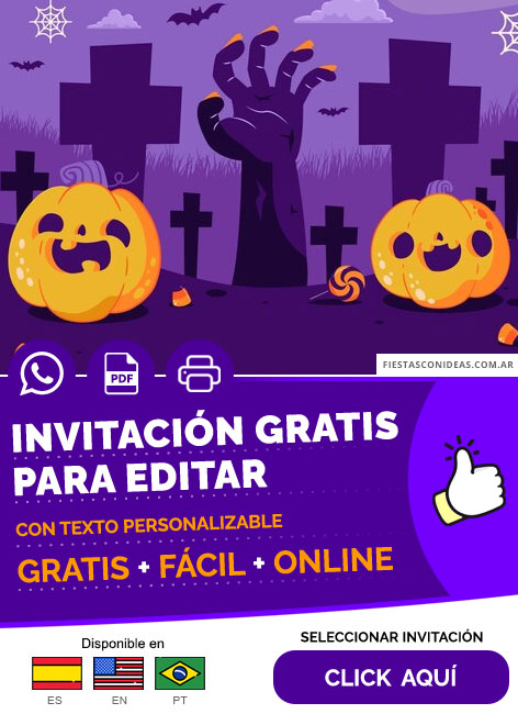Invitación Fiesta De Oficina Halloween Calabazas Y Muertos Vivos Gratis Para Editar, Imprimir, PDF o Whatsapp
