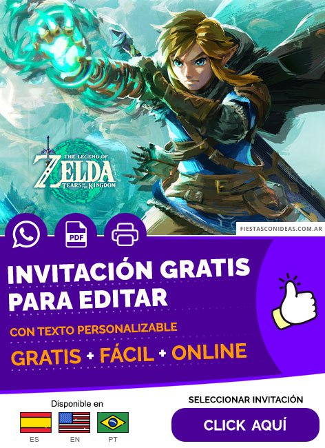 Invitación Fiesta Temática The Legend Of Zelda Poderes De Link Gratis Para Editar, Imprimir, PDF o Whatsapp