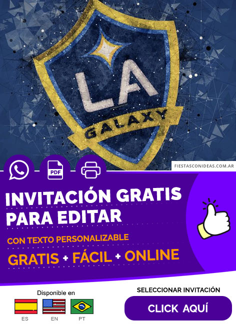 Invitación Los Angeles Galaxy Gratis Para Editar, Imprimir, PDF o Whatsapp