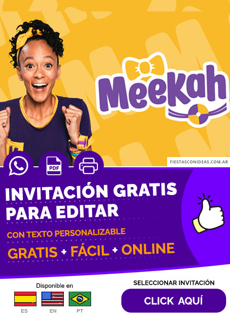 Modelo De Invitación De Meekah Gratis Para Editar, Imprimir, PDF o Whatsapp