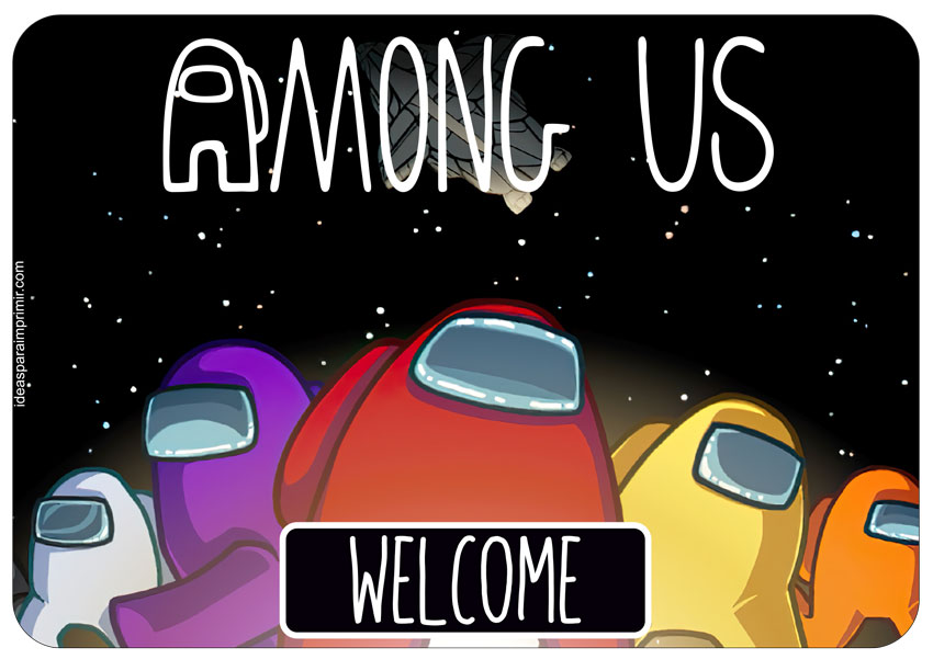 Among Us Welcome Sign Poster