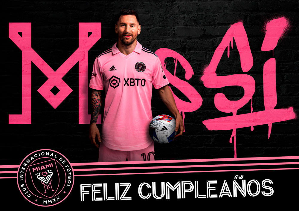 Poster de Feliz Cumpleaños de Messi Inter Miami